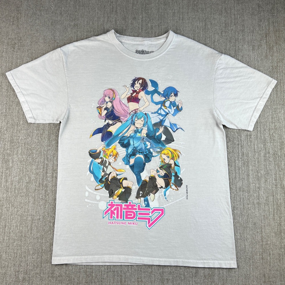Hatsune Miku T-Shirt Mens Small Gray Vocaloid Anime Graphic Tee Short Sleeve